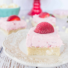 Sugar Cookie Bars with Roasted Strawberry Buttercream