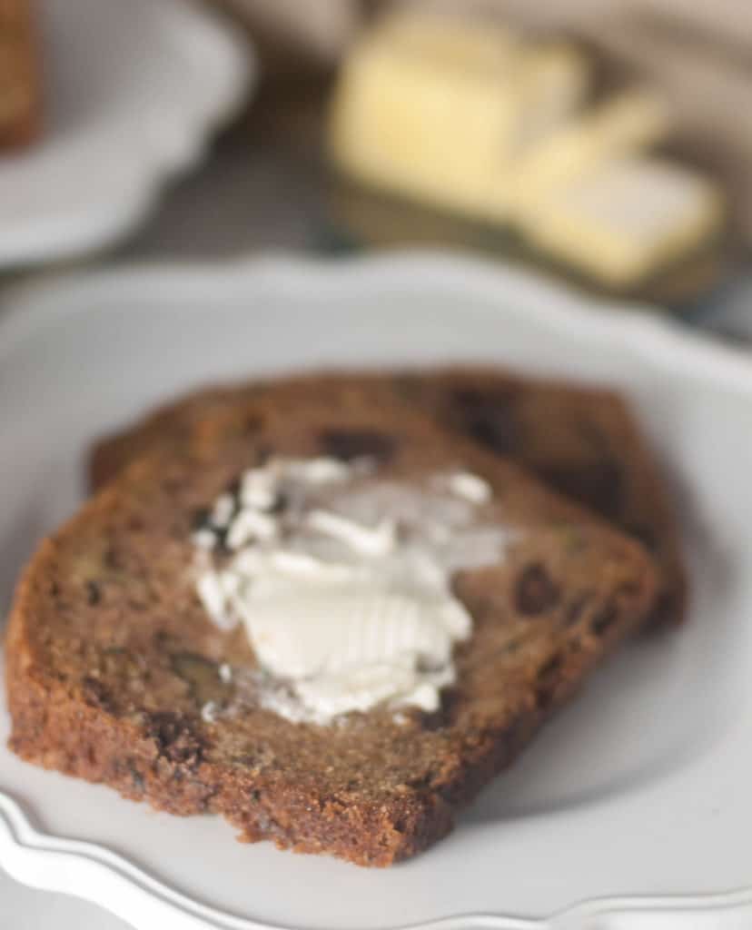 A moist and flavorful quick bread full of chocolate chips, walnuts, and (of course) fresh zucchini flavor. 