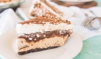 An easy no bake dessert perfect for summer gatherings, this coffee-toffee ice cream pie is so quick and simple you’ll want to make it again and again.