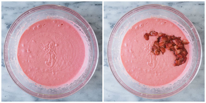 how to make strawberry layer cake steps 3 and 4