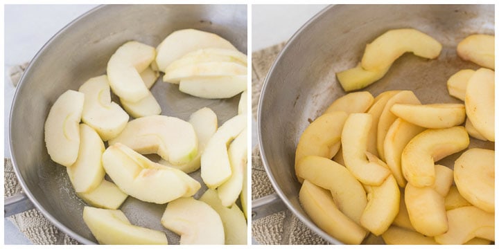 how to saute apples for apple cheesecake filling