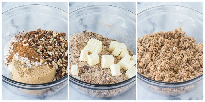 how to make the crumb topping for apple coffee cake step by step