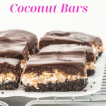 Pinterest image for chocolate coconut cookie bars