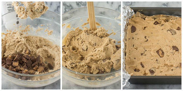 photo collage for how to make peanut butter cookie bars part 2