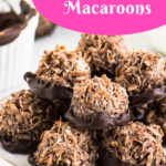 Pinterest image for chocolate coconut macaroons