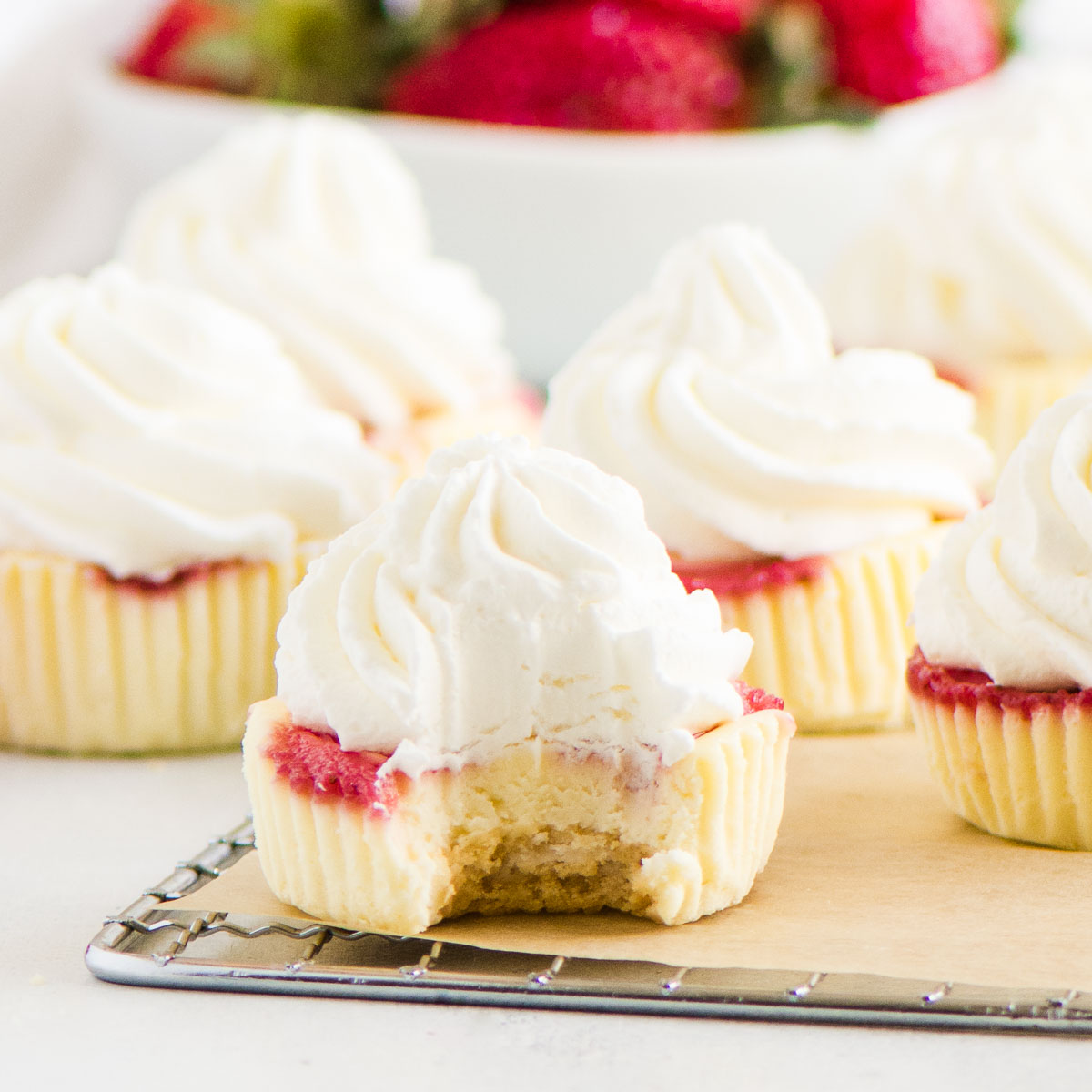 Strawberry Cheesecake Cupcakes - The Itsy-Bitsy Kitchen