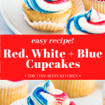 Pinterest image for fourth of July cupcakes