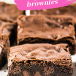 Pinterest image of sliced brownies with text overlay