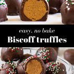 pinterest image for biscoff truffles with text overlay
