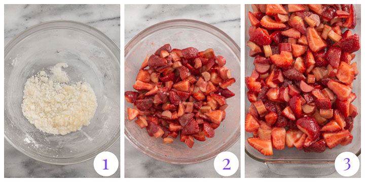 how to make strawberry rhubarb crumble