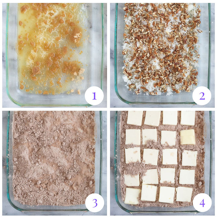 how to make German chocolate dump cake step by step