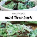 pinterest image for Oreo chocolate bark with text overlay